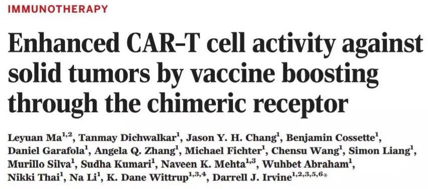 MIT研制的抗癌疫苗联合CAR-T疗法可让60%小鼠的肿瘤完全清除