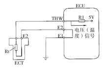 图4 冷却液温度传感器电路原理