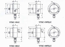 耐震电接点压力表外形图