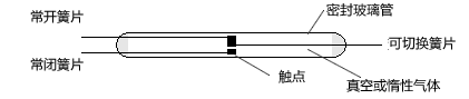 Form C (单刀双掷 )三簧片磁簧开关结构