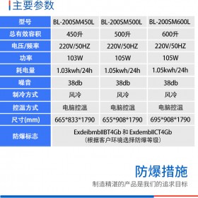 英鹏防爆对开门冰箱450L-600L化工厂实验室生物制药储存